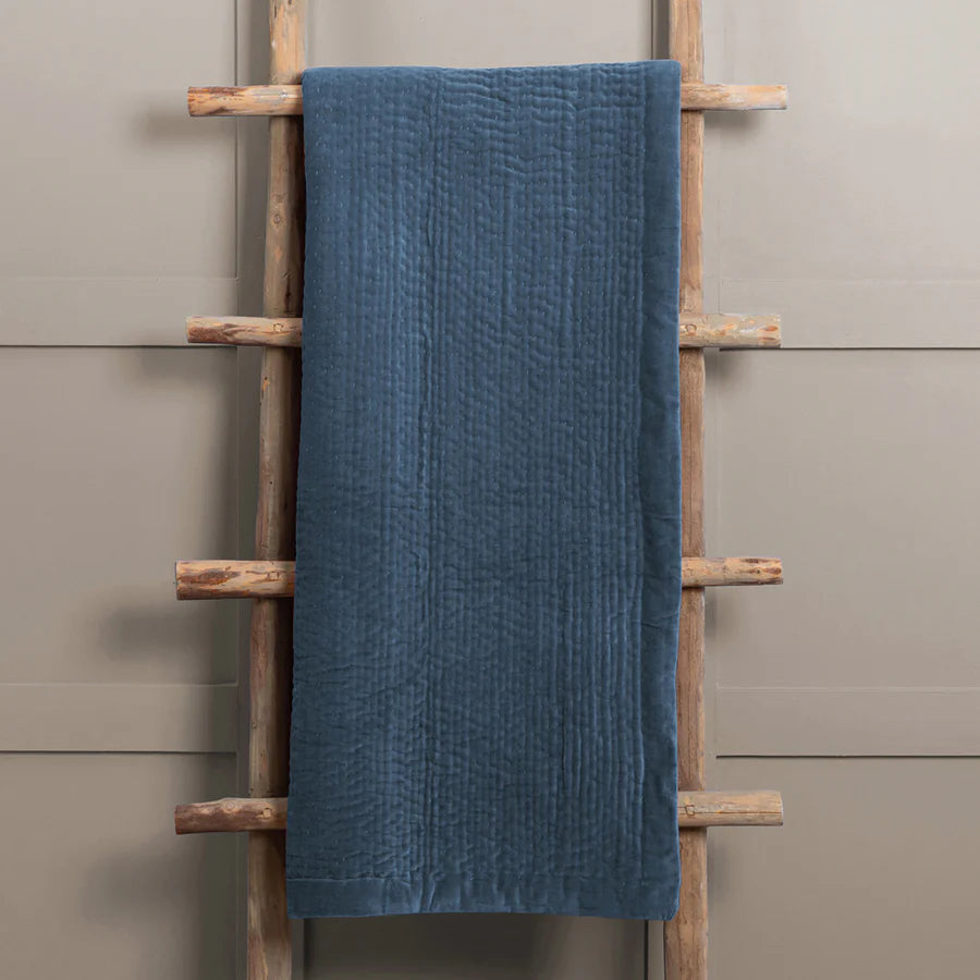Haze Velvet Quilted Throw