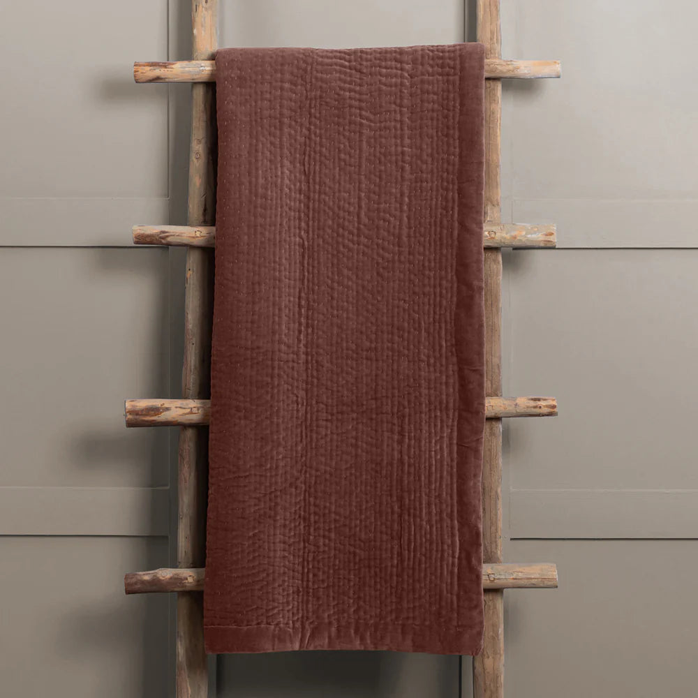 Haze Velvet Quilted Throw