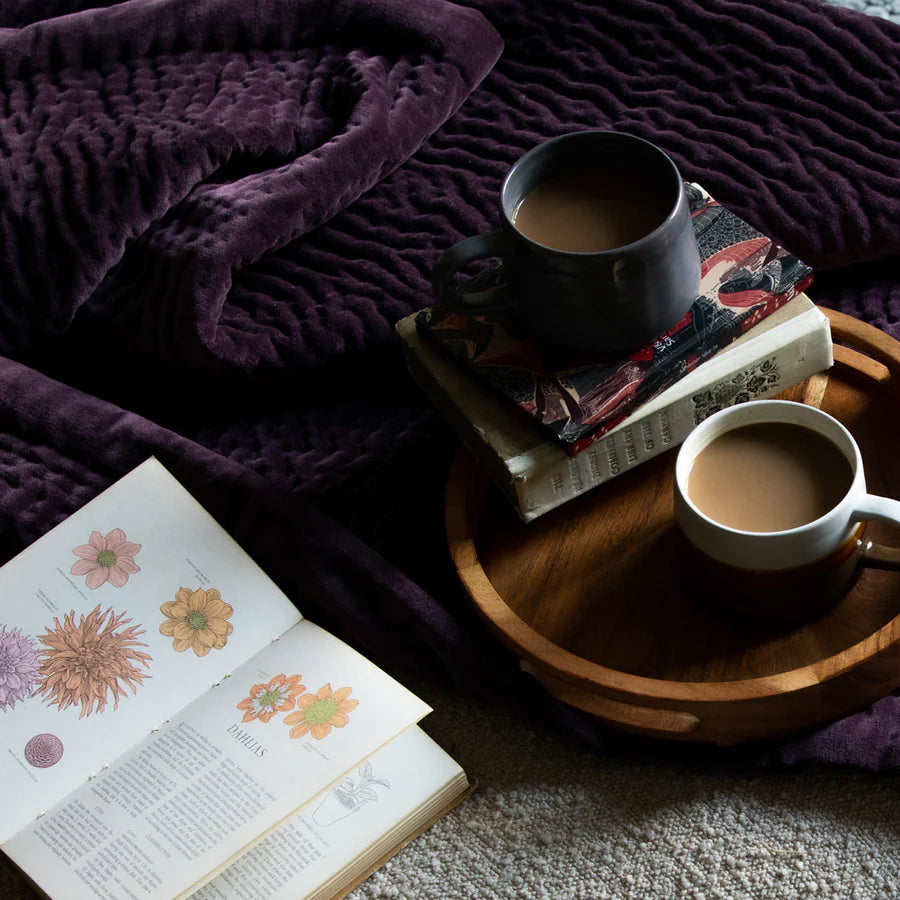 Haze Velvet Quilted Throw