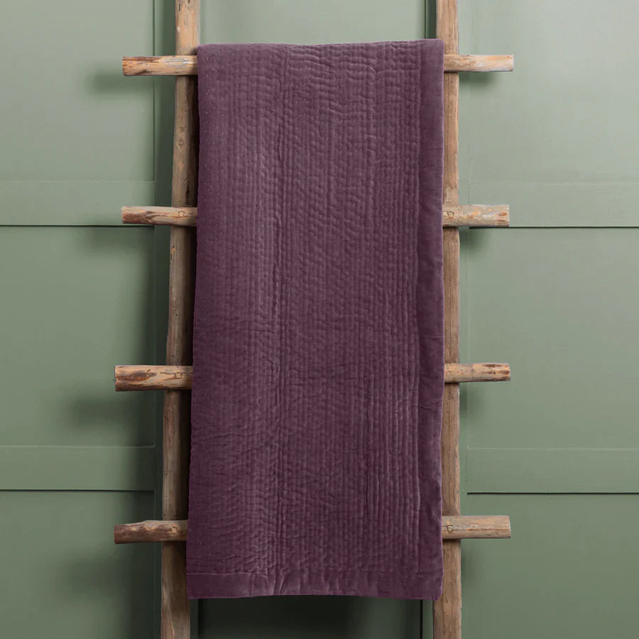 Haze Velvet Quilted Throw