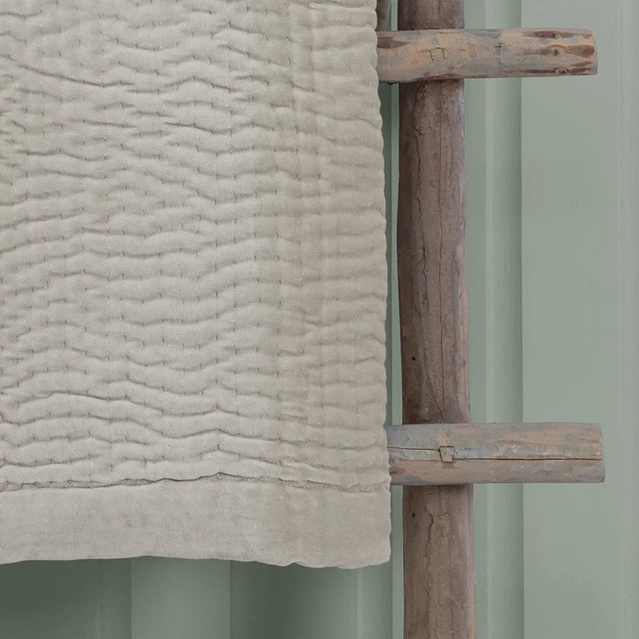 Haze Velvet Quilted Throw