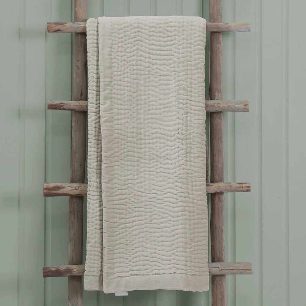 Haze Velvet Quilted Throw