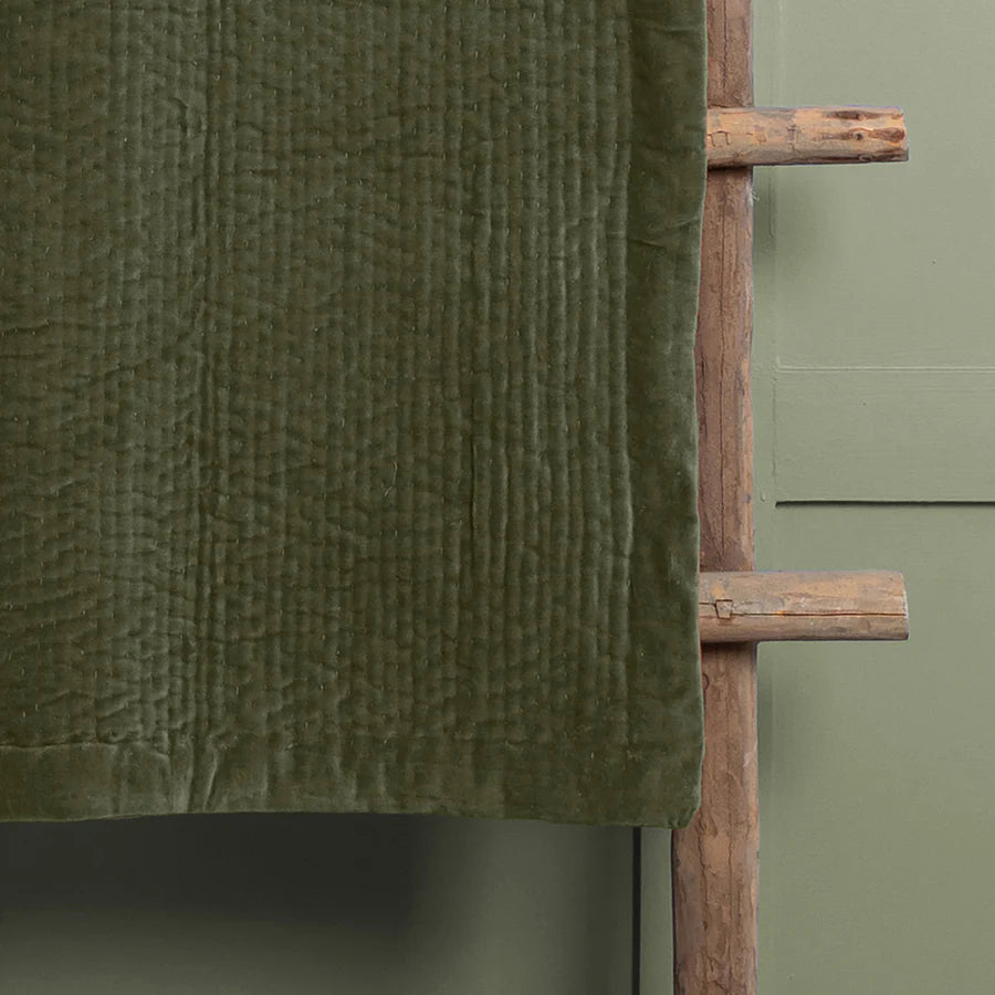 Haze Velvet Quilted Throw