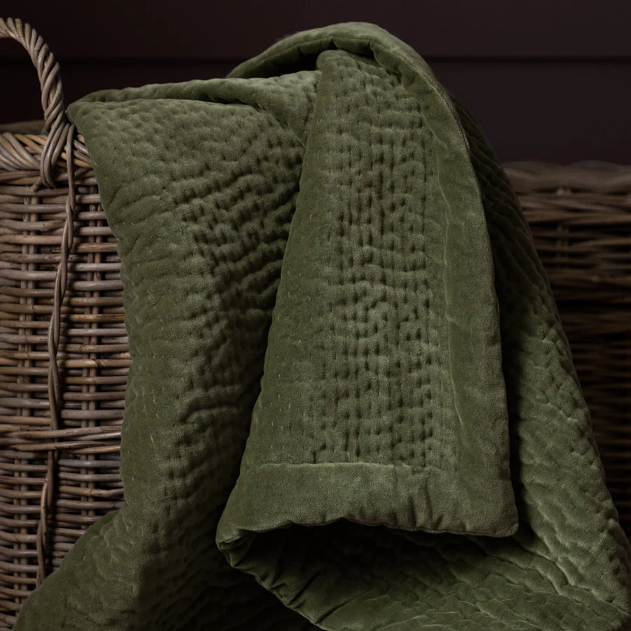 Haze Velvet Quilted Throw