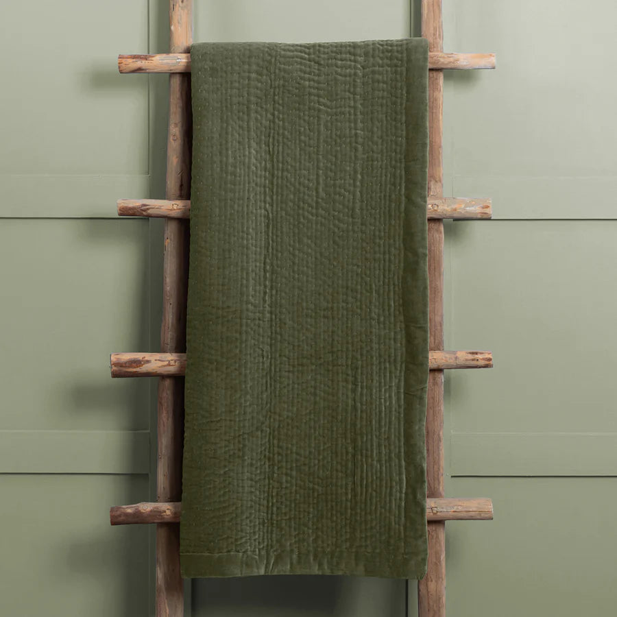 Haze Velvet Quilted Throw