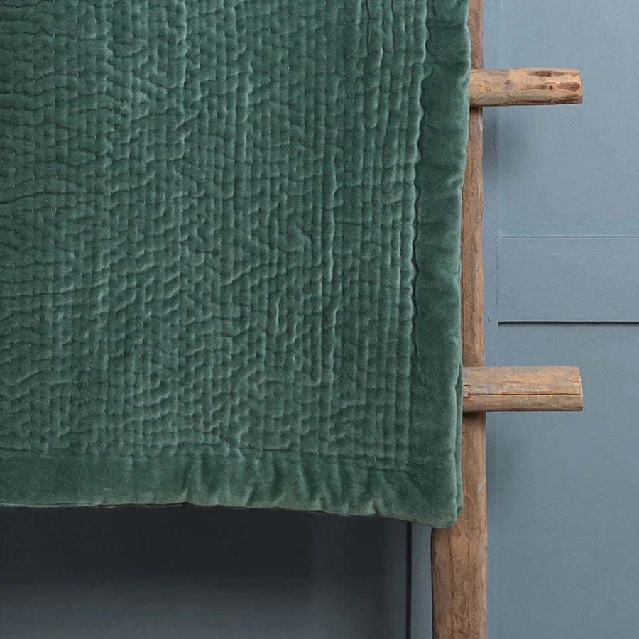 Haze Velvet Quilted Throw