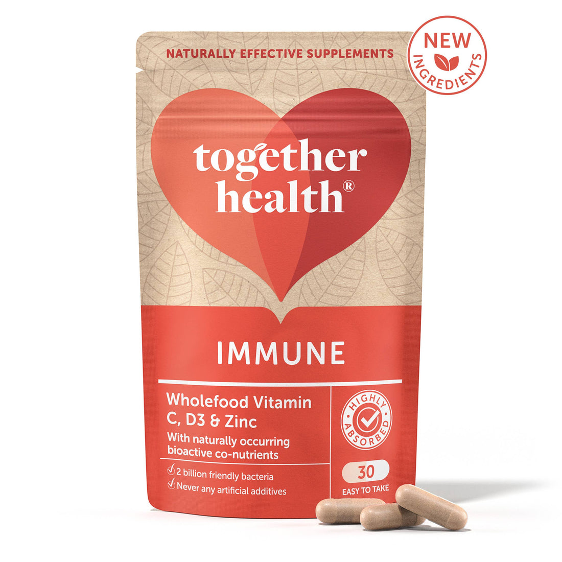 Together Health Wholefood Immune Vitamin C D3 Zinc supplement