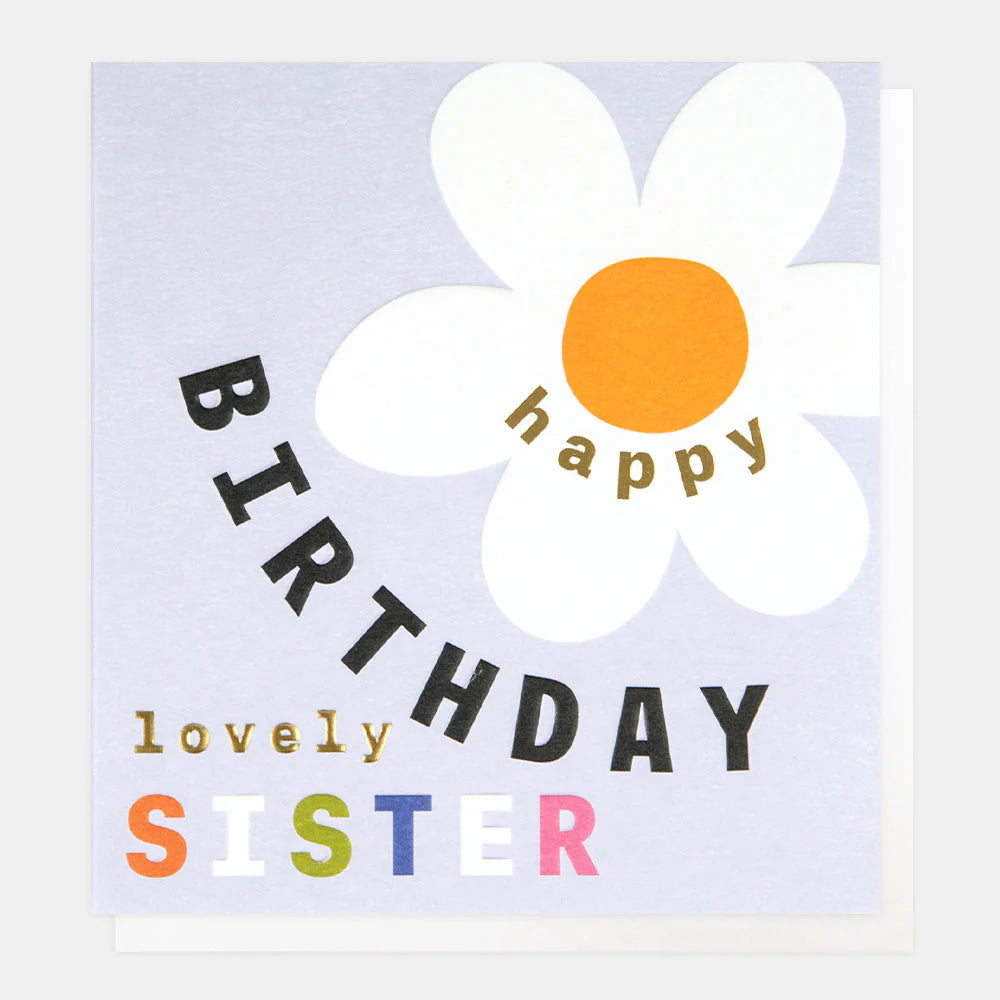 White Flower Birthday Card For Sister