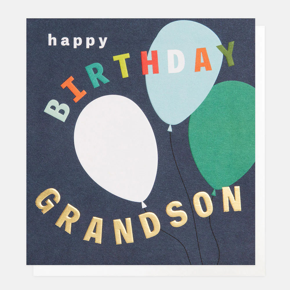 Colourful Balloons Birthday Card For Grandson
