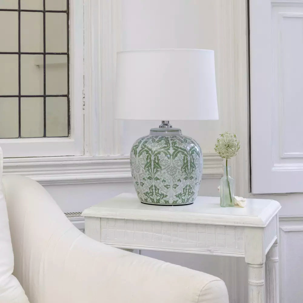 Lamp Botanica Olive With White Shade
