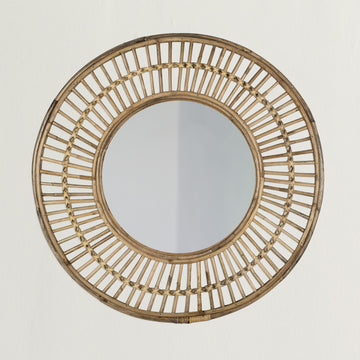 Cane Mirror Round