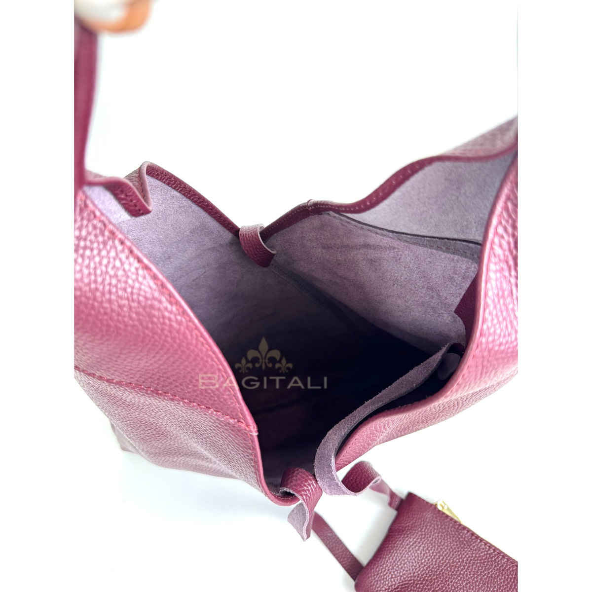 Pebbled Italian Leather Shoulder Bag