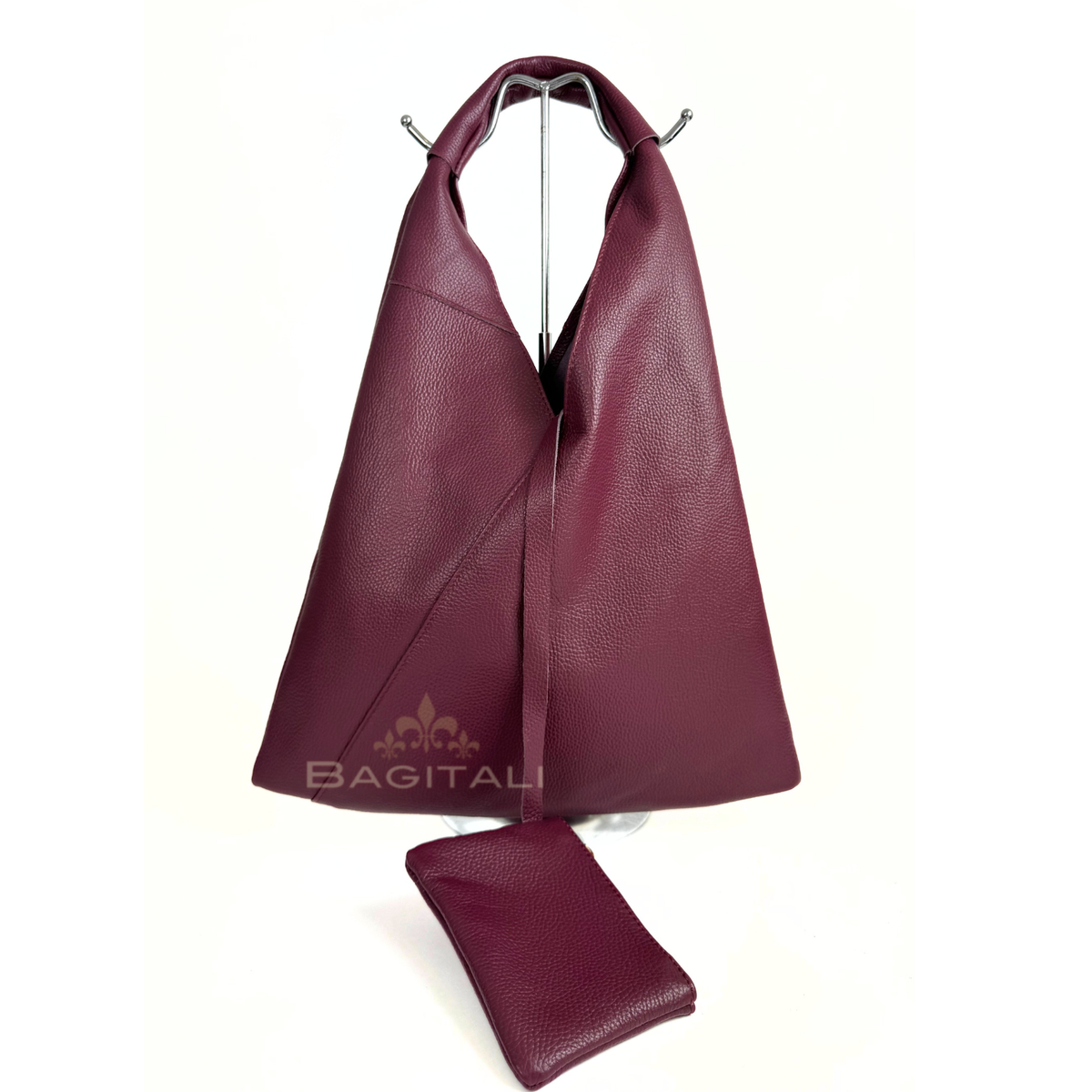 Pebbled Italian Leather Shoulder Bag
