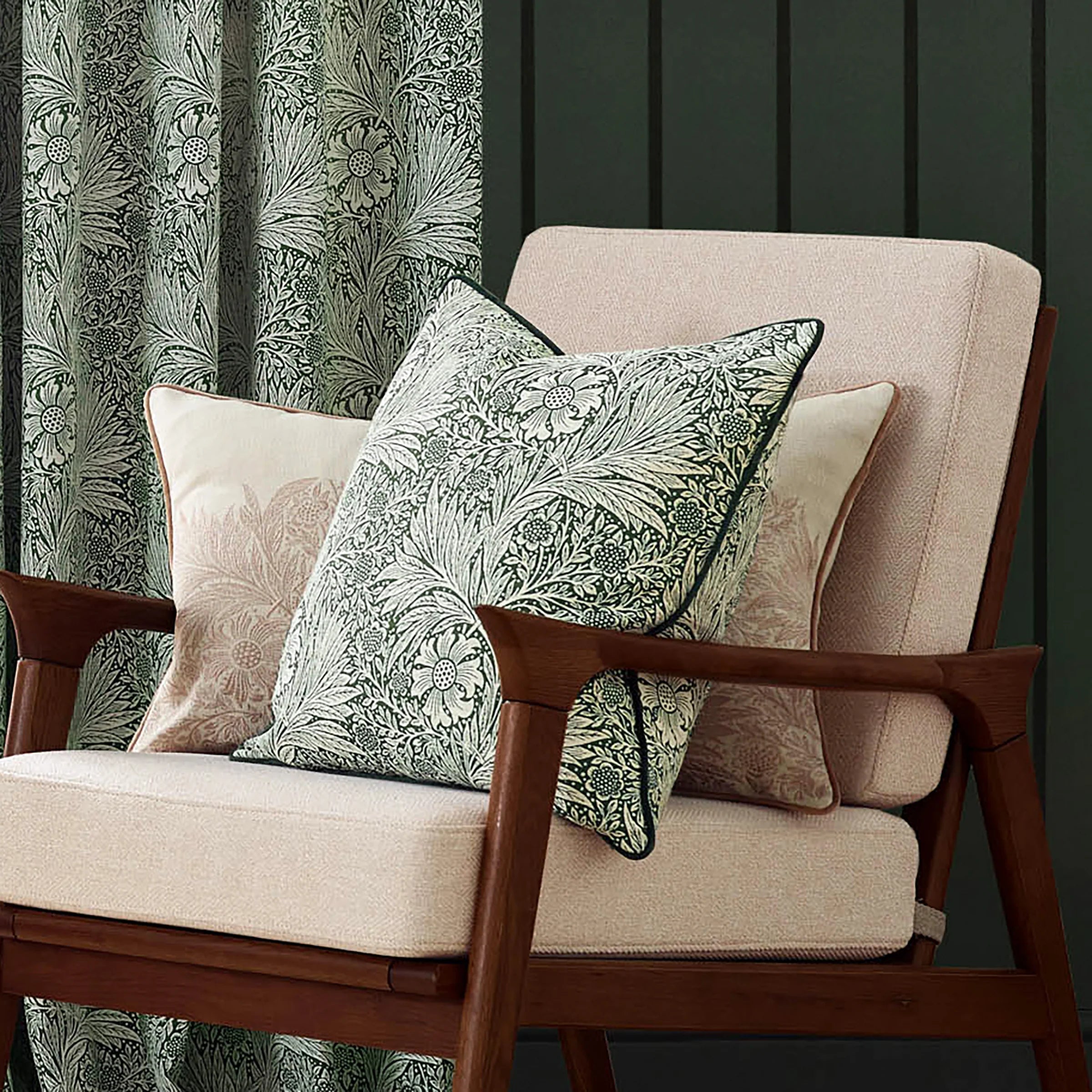 Morris & Co Marigold Piped Jacquard Square Cushion
