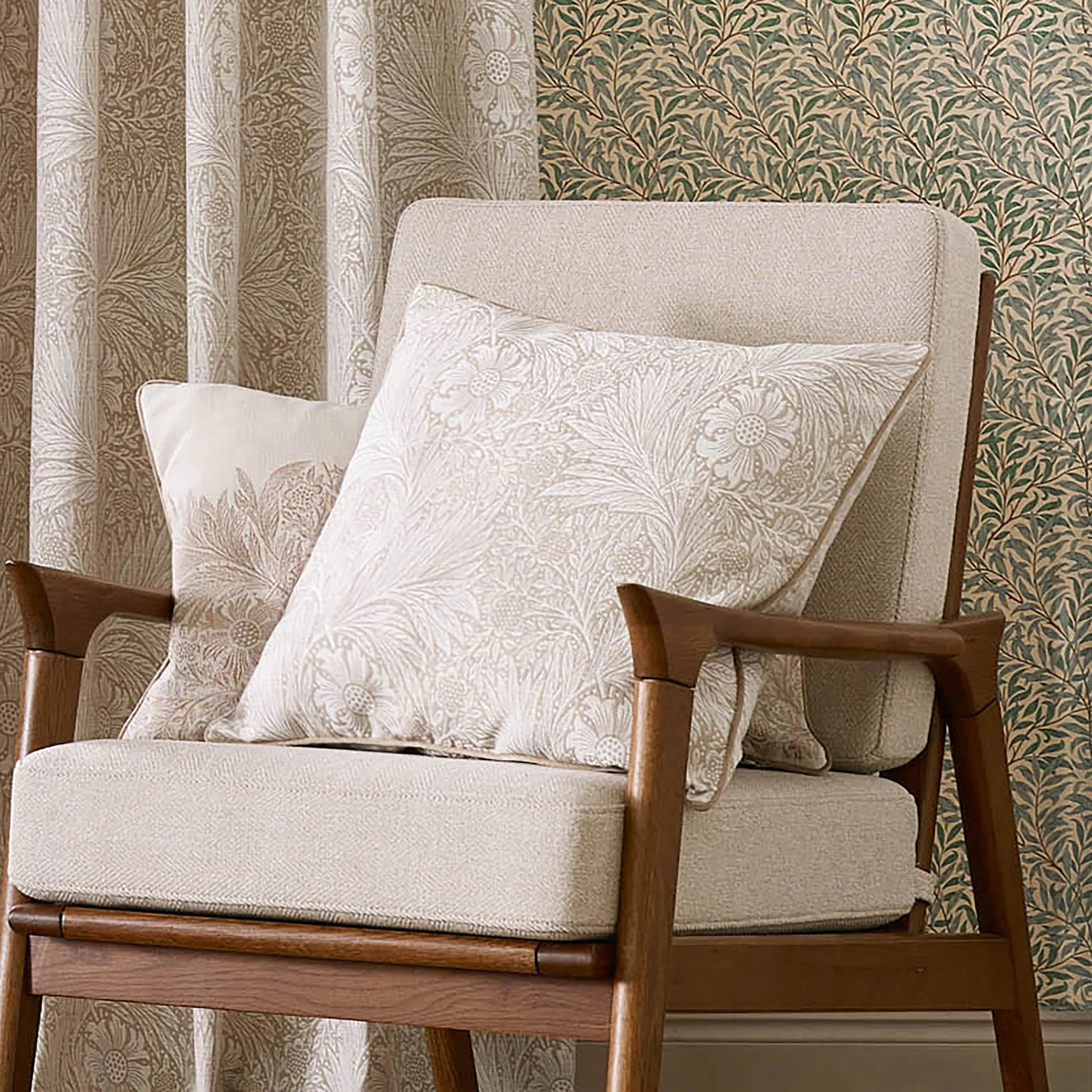 Morris & Co Marigold Piped Jacquard Square Cushion