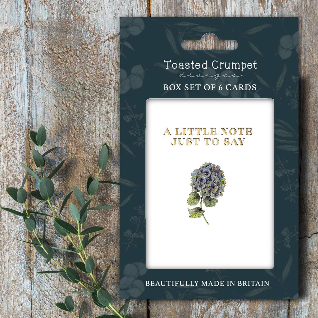 A Little Note Just to Say (Hydrangea Pure) Set of 6 Cards