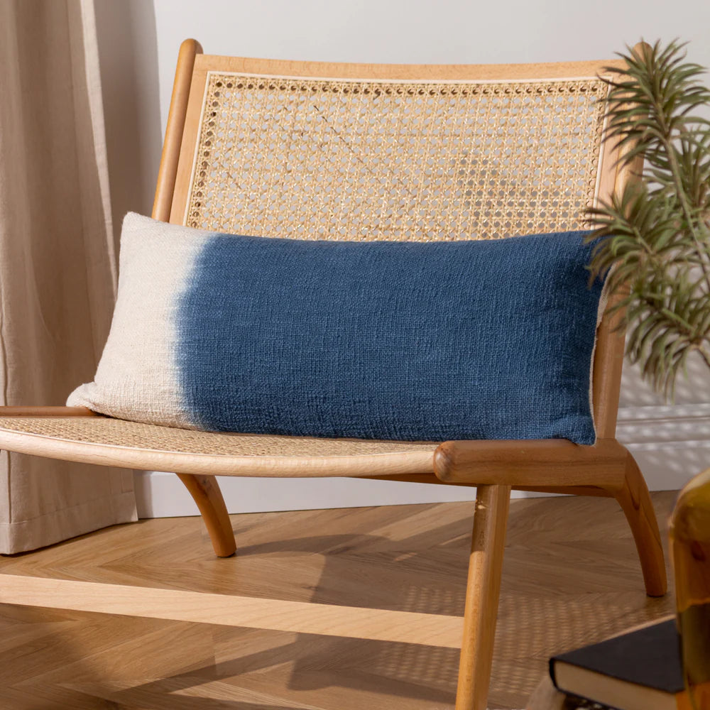 Mizu Rectangular Dip Dye Cushion - feather filled