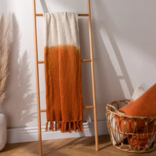 Load image into Gallery viewer, Mizu Dip Dye Fringed Throw
