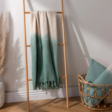 Load image into Gallery viewer, Mizu Dip Dye Fringed Throw
