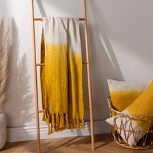 Load image into Gallery viewer, Mizu Dip Dye Fringed Throw
