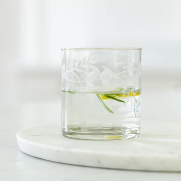 Water Tumbler Rambling Vine Etched