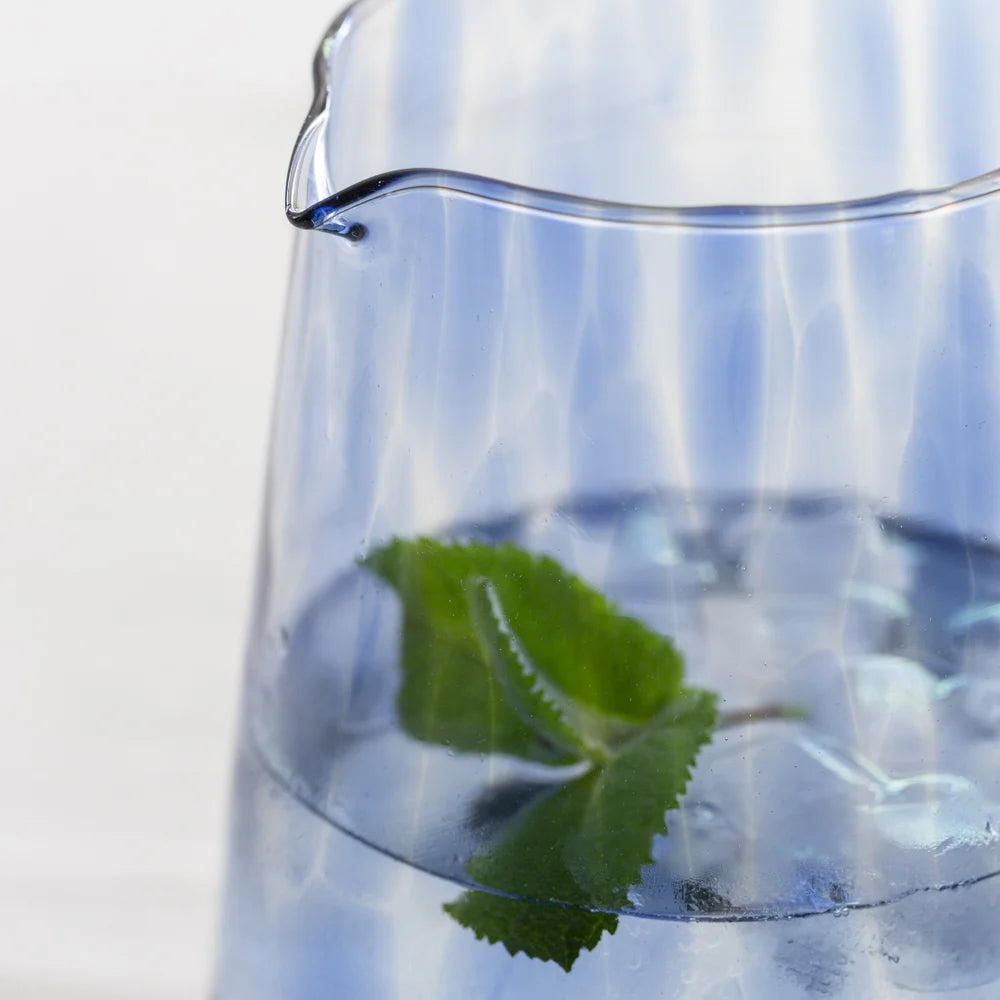 Glass Jug Leopard Blue