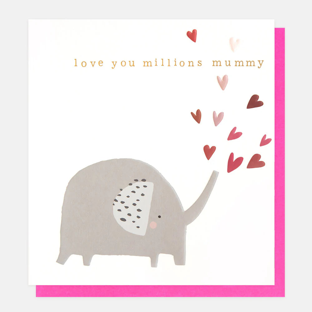 Elephant & Hearts Love You Mummy Card