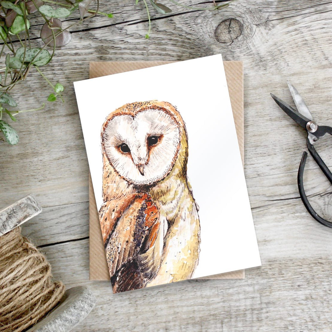 Barn Owl Card (Cello-Free)