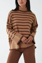 Load image into Gallery viewer, High Neck Stripe Wide Sleeve Jumper
