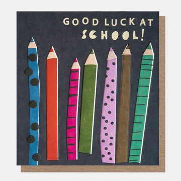 Patterned Pencils Good Luck At School Card