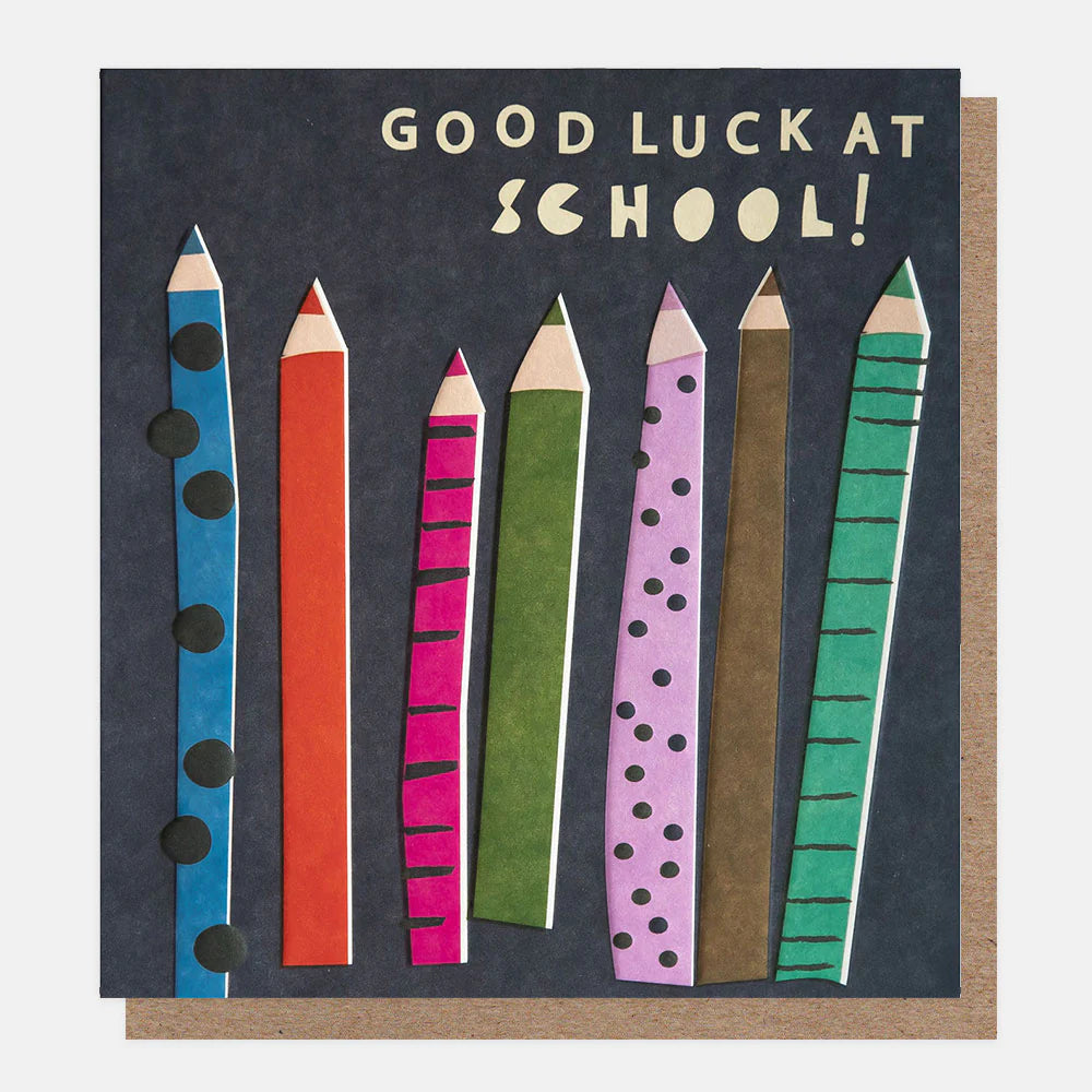 Patterned Pencils Good Luck At School Card