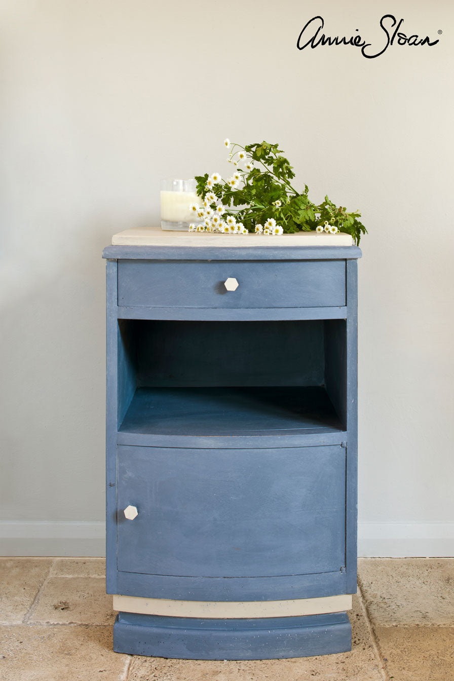 SIde table painted with Annie Sloan Old Violet Chalk Paint