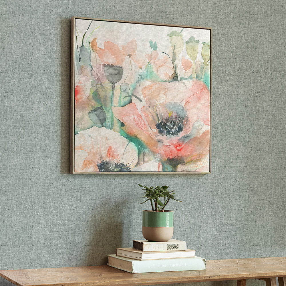 PAPAVERA FRAMED CANVAS STONE