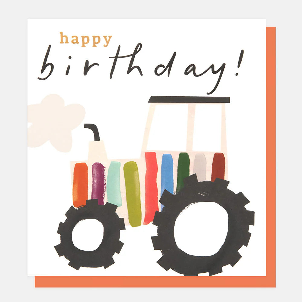 Colourful Tractor Happy Birthday Card