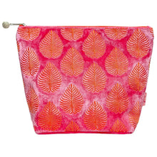 Load image into Gallery viewer, Embroidered Leaf Large Cosmetic Purse
