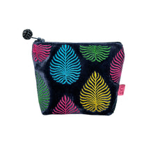 Load image into Gallery viewer, Geo Leaf Velvet Cosmetic Purse
