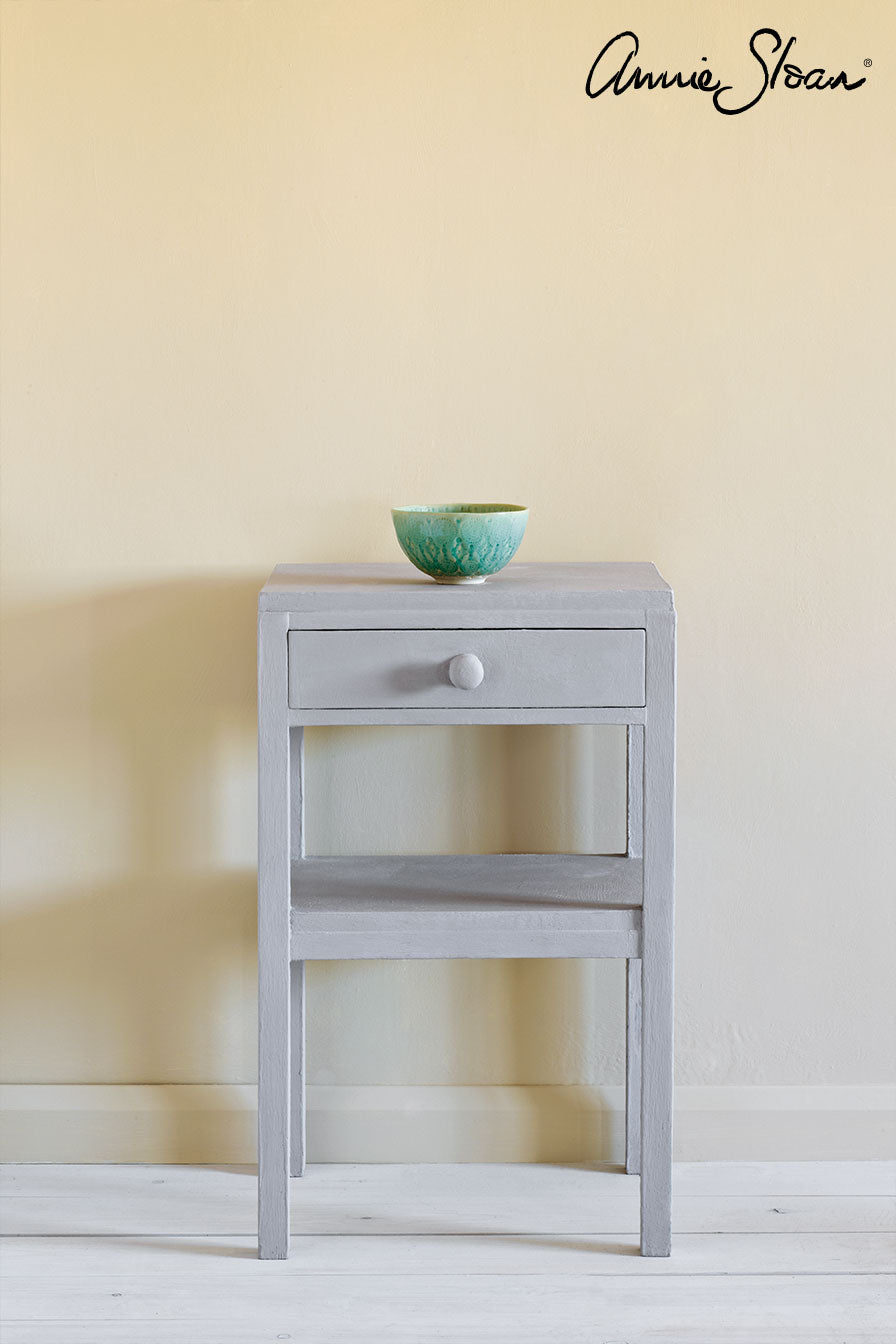 Side table painted in Annie Sloan Paloma Chalk Paint
