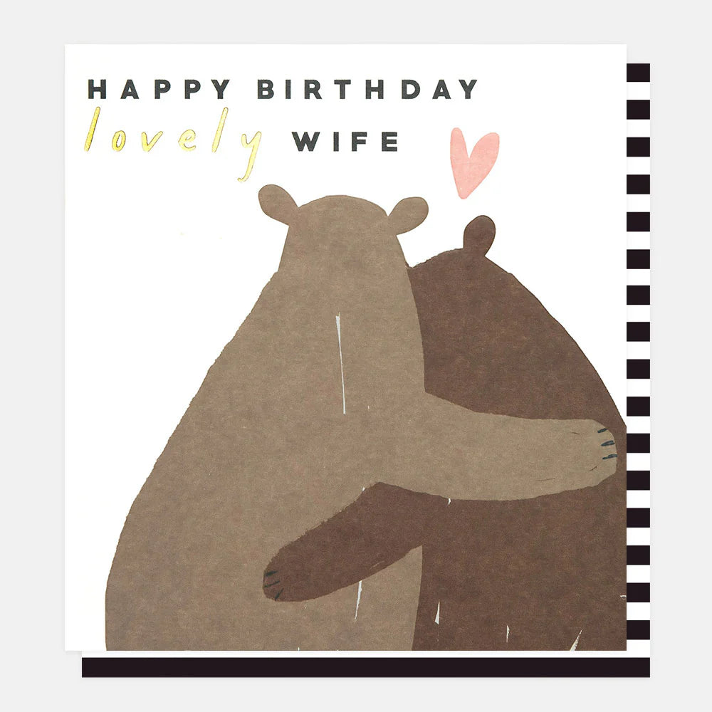 Hugging Bears Birthday Card For Wife