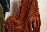 Ribbed faux fur throw spice