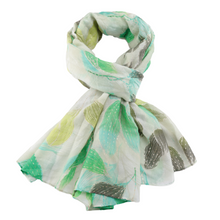 Load image into Gallery viewer, Gold Line Leaves Scarf
