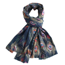 Load image into Gallery viewer, Peacock Feather Scarf
