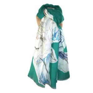 LUA Silver Floral Scarf