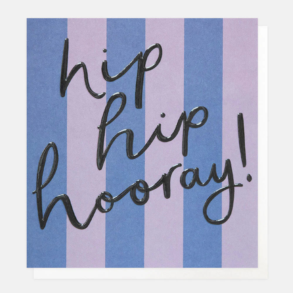 Blue Stripe Hip Hip Hooray Card