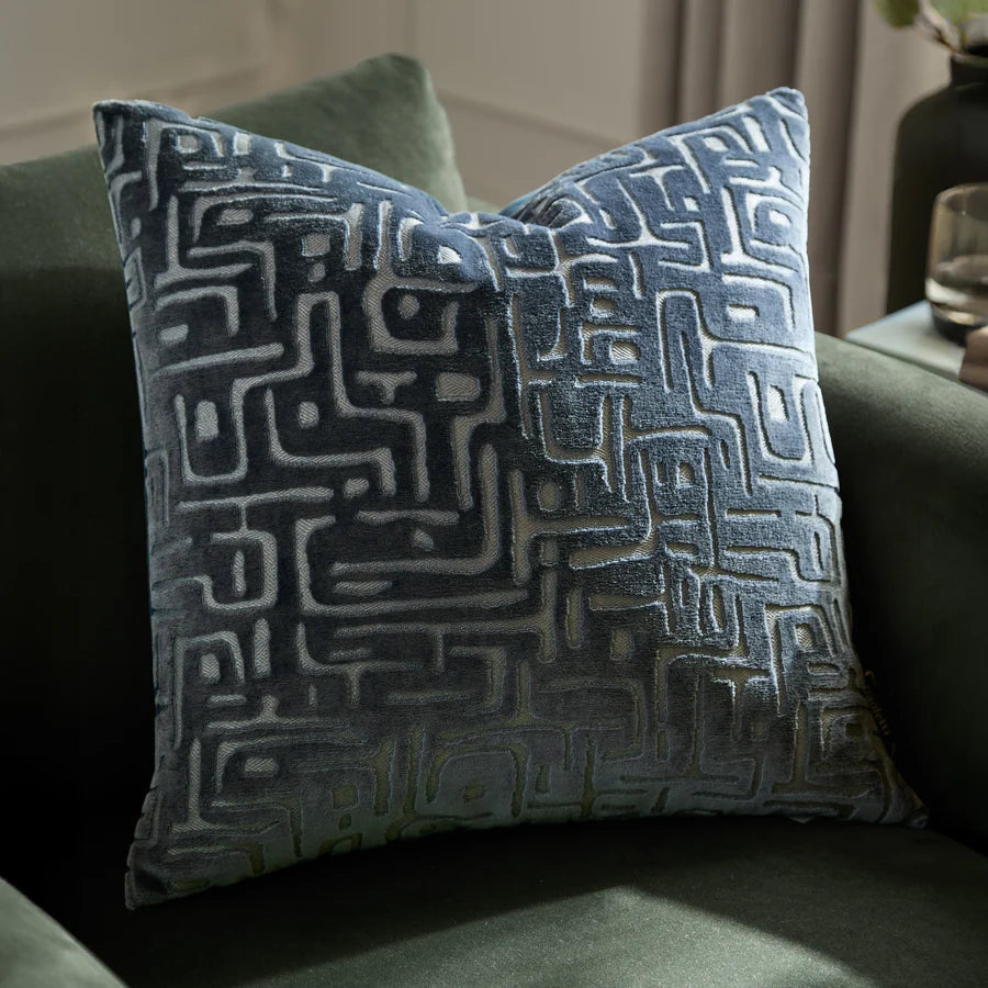 Soren Cut Velvet Cushion Brown
