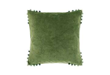 Velvet pom cushion