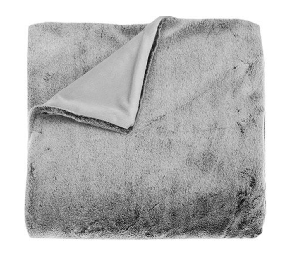 Tipped faux fur throw