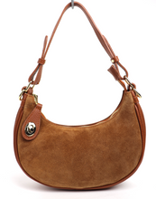 Load image into Gallery viewer, Suede / Leather small shoulder cross body bag
