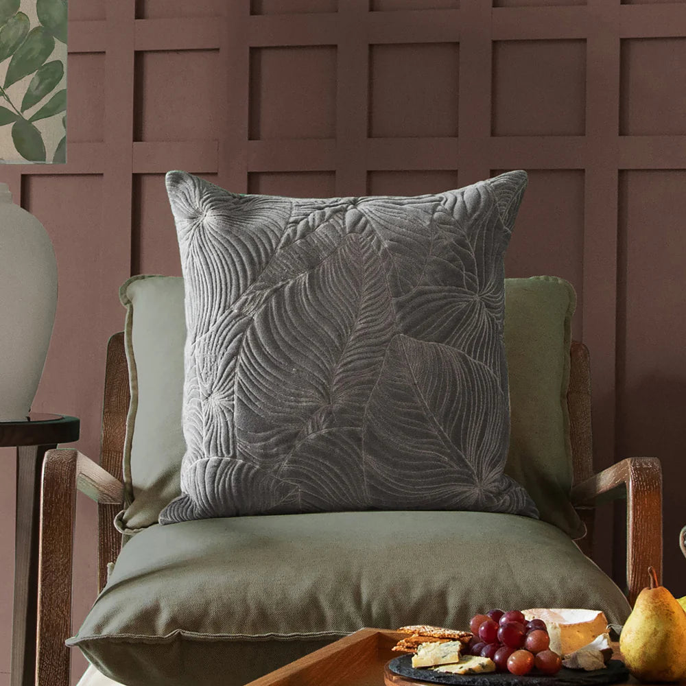 Taro Embroidered Cushion 50 x 50cm