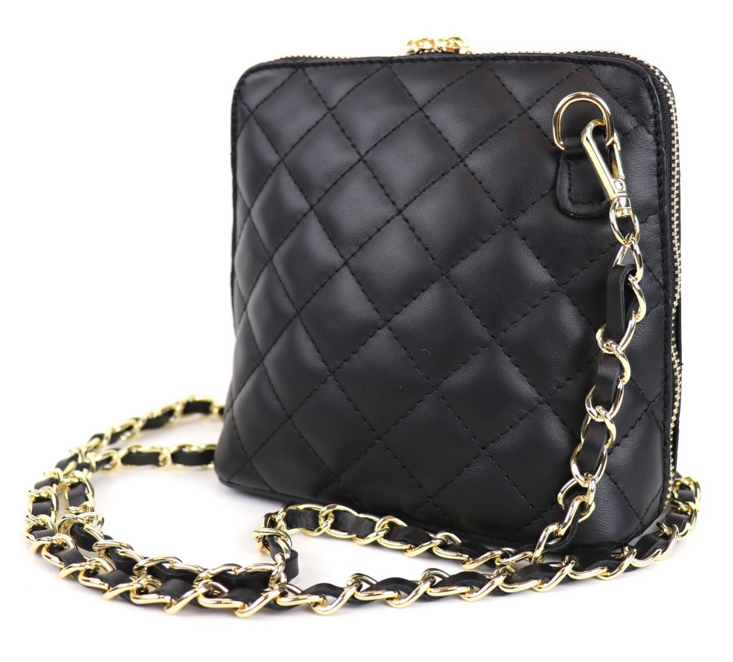 Quilted Leather Cross Body Bag