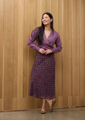 Cashmere Like Long Sleeve Wrap Front Jumper